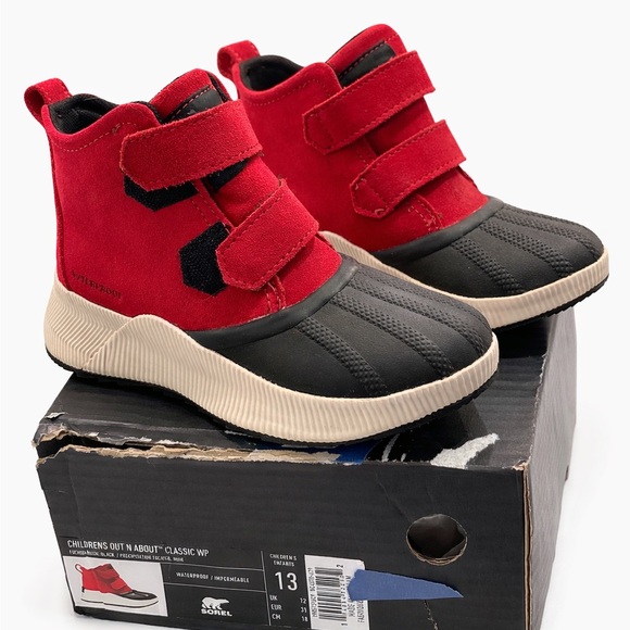 Sorel Out N About Classic WP Kids Size 13 Red Waterproof Boots NC4578-639 w/ Box - Picture 4 of 9